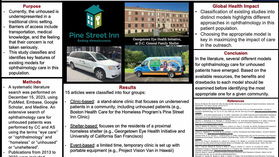 Different Models of Ophthalmology Care for Unhoused Patients